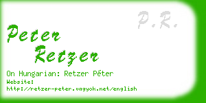 peter retzer business card